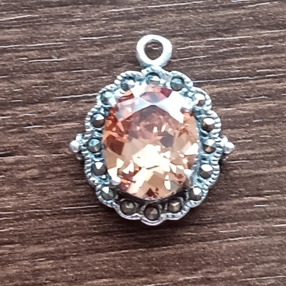 Champagne Quartz 925 Silver Pendant - Picture 1 of 8